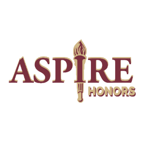 logo for Aspire honors program, it's garnet and gold in color