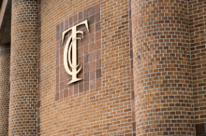 TCC logo sign on admin building