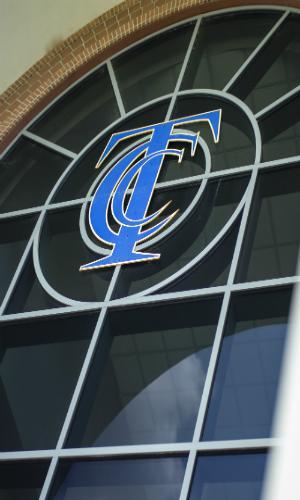 Learning Commons window with TCC logo